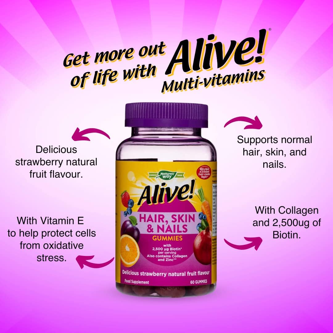 Alive! Hair, Skin & Nails with Collagen - 60 Gummies